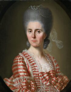 Gemälde mit einer Frau mit aufgetürmten grauen Haaren