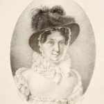 Porträt einer Dame mit einem riesigen Hut