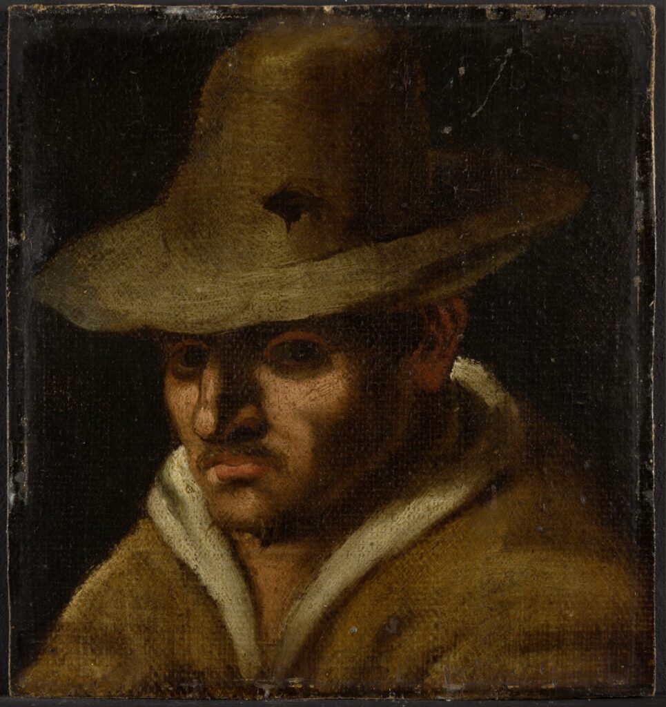 Gemälde mit einem Mann mit Hut