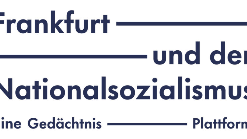 Das Projektlogo das aus dem Projekttitel besteht: Frankfurt und der Nationalsozialismus - eine Gedächtnisplattform